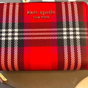 Kate Spade Red Plaid Staci Wallet